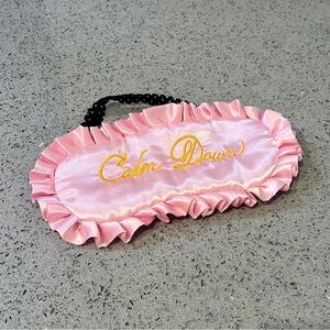 Pink Calm Down Ruffled Sleep Mask with Embroidery